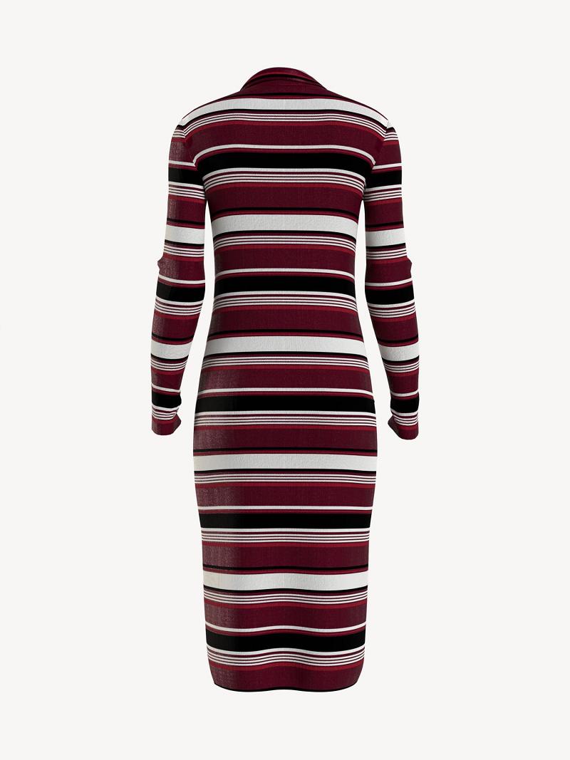 Peignoir Tommy Hilfiger Essential Stripe Half-Zip Femme Multicolore | FR_W21078