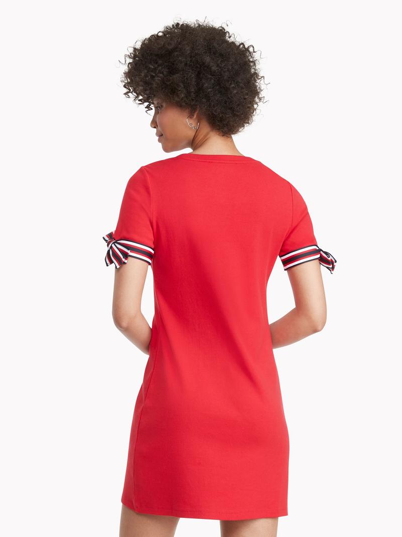 Peignoir Tommy Hilfiger Essential Tie-Sleeve Femme Rouge | FR_W21080