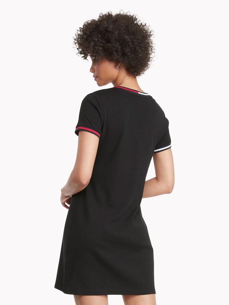 Peignoir Tommy Hilfiger Essential V-Neck Femme Noir | FR_W21081