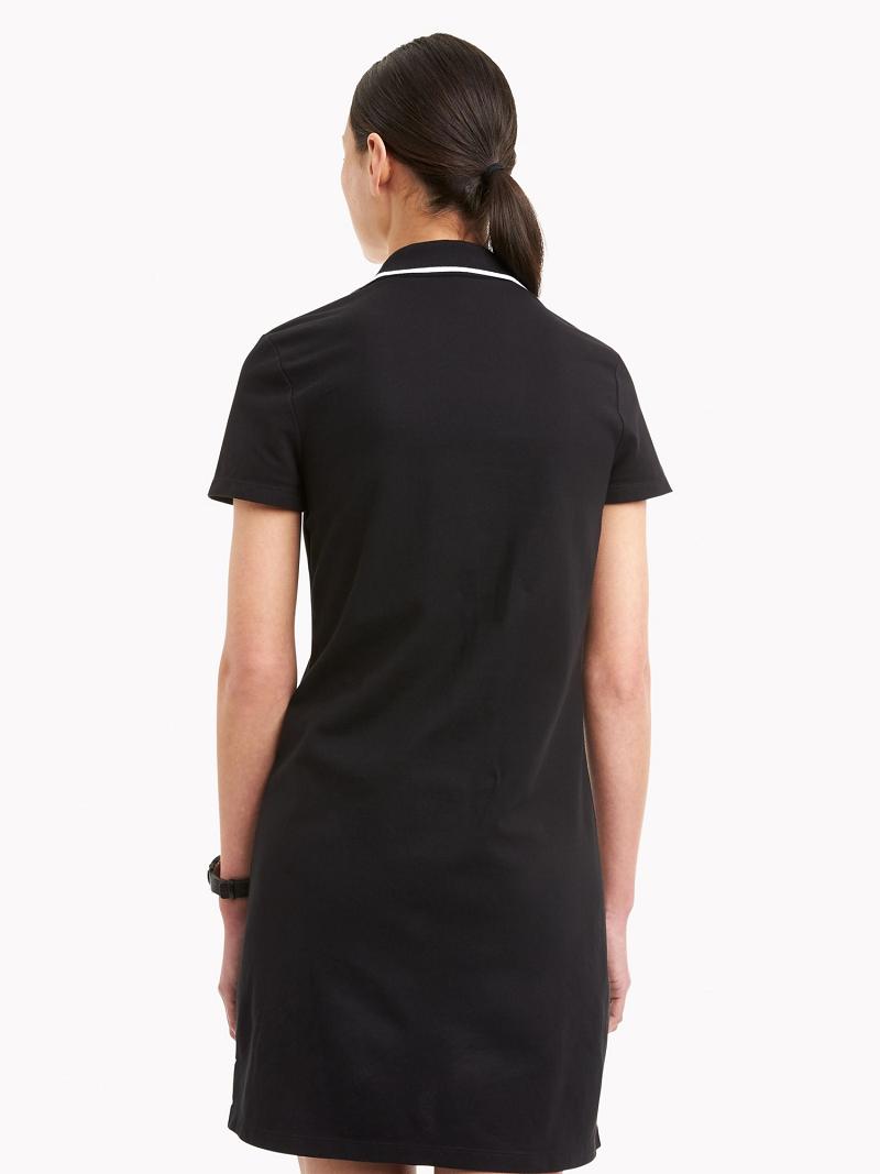 Peignoir Tommy Hilfiger Essential V-Neck Polo Femme Noir | FR_W21084