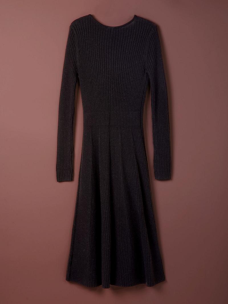 Peignoir Tommy Hilfiger Fine Wool Crest Pull Femme Noir | FR_W21086