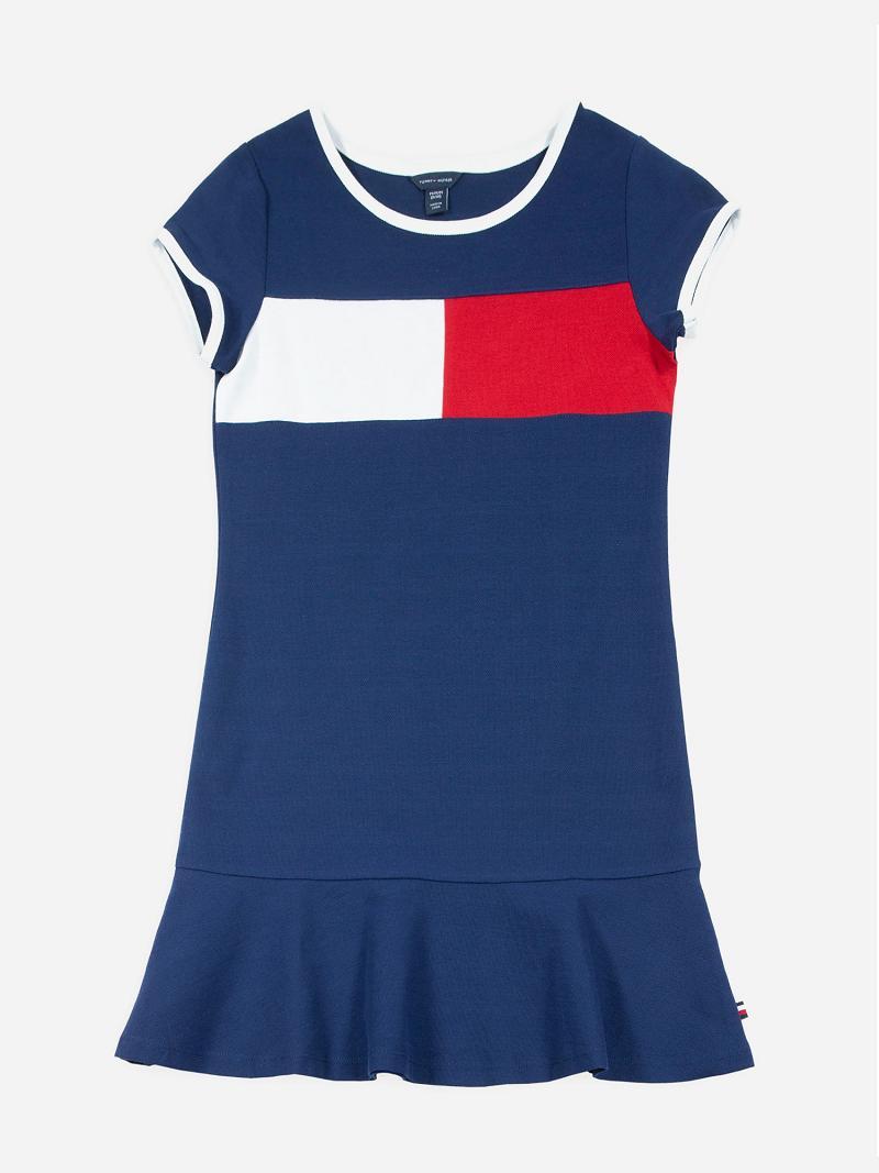 Peignoir Tommy Hilfiger Flag Enfant Bleu | FR_G1056