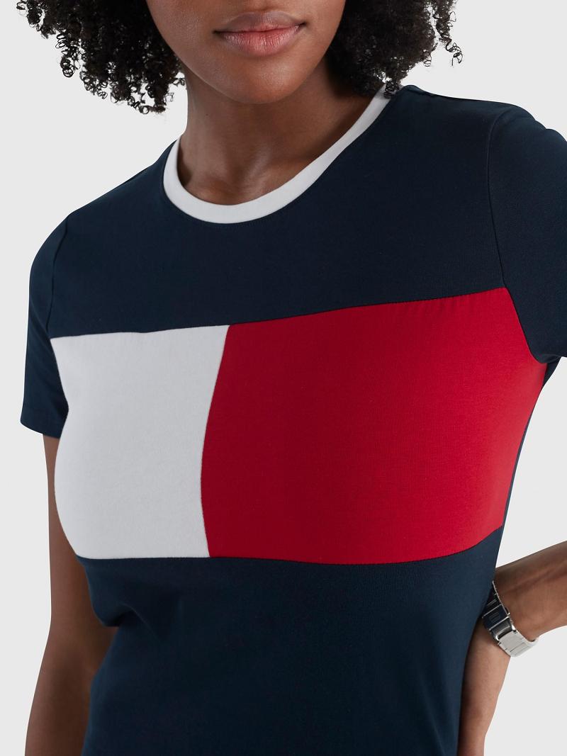 Peignoir Tommy Hilfiger Flag Midi Femme Bleu Marine | FR_W21087