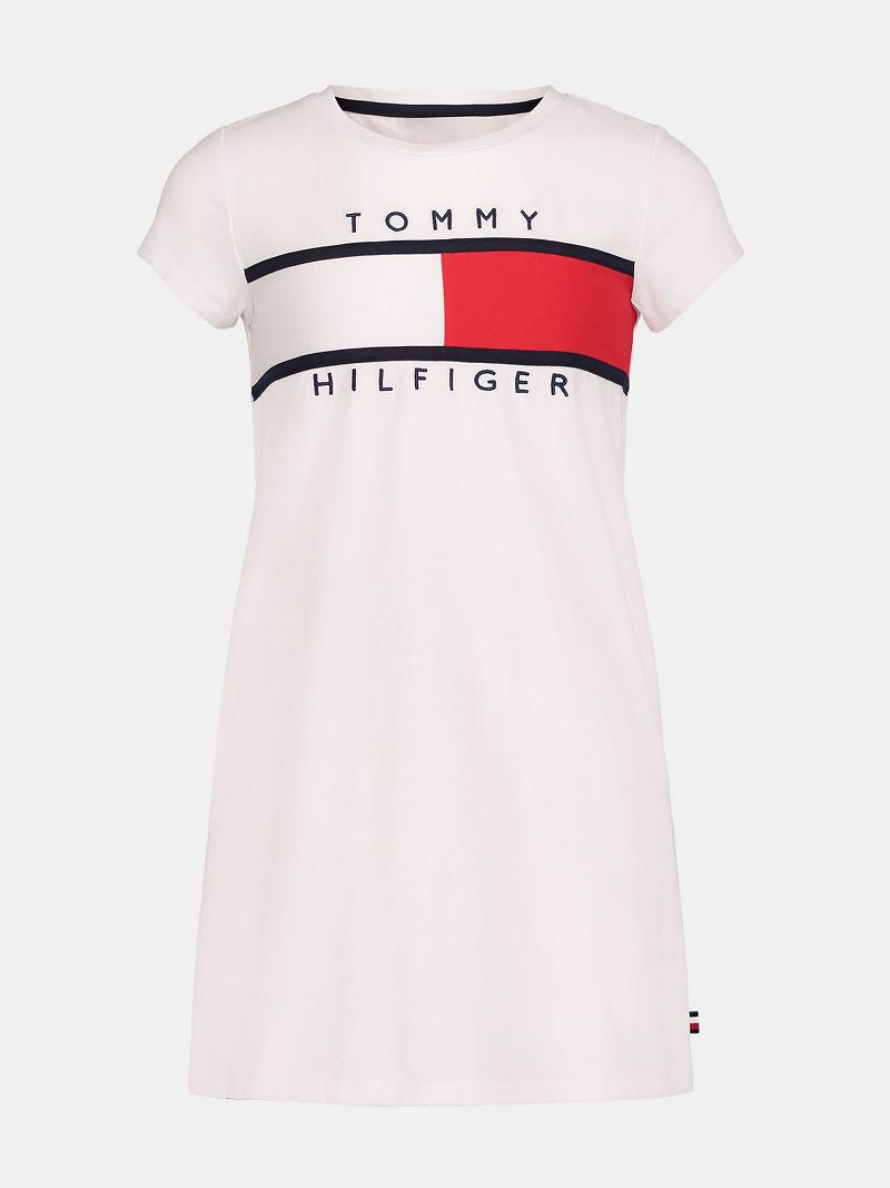 Peignoir Tommy Hilfiger Flag T-Shirt Enfant Rose | FR_G1058