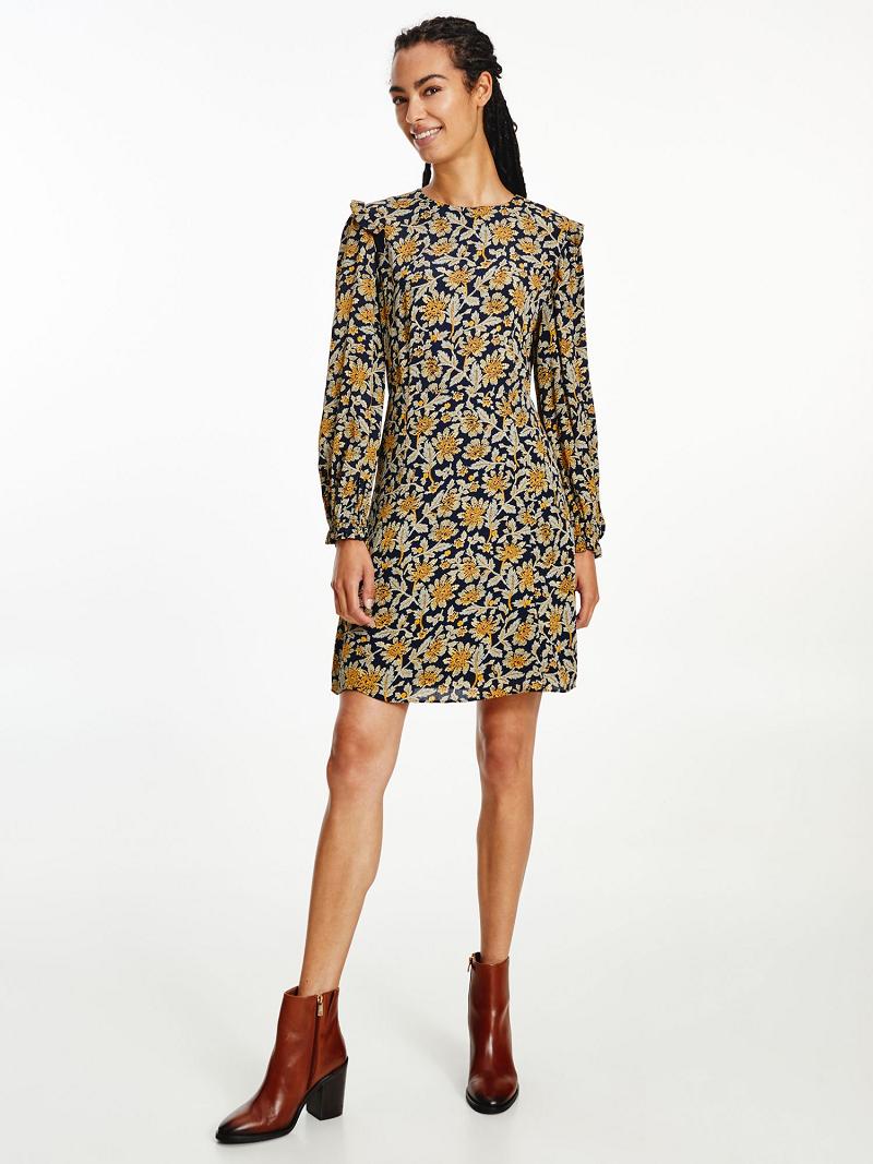 Peignoir Tommy Hilfiger Floral Crepe Long-Sleeve Femme Vert Olive | FR_W21089