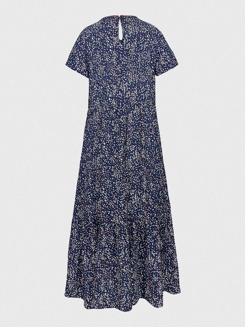 Peignoir Tommy Hilfiger Floral Midi Enfant Bleu | FR_G1062