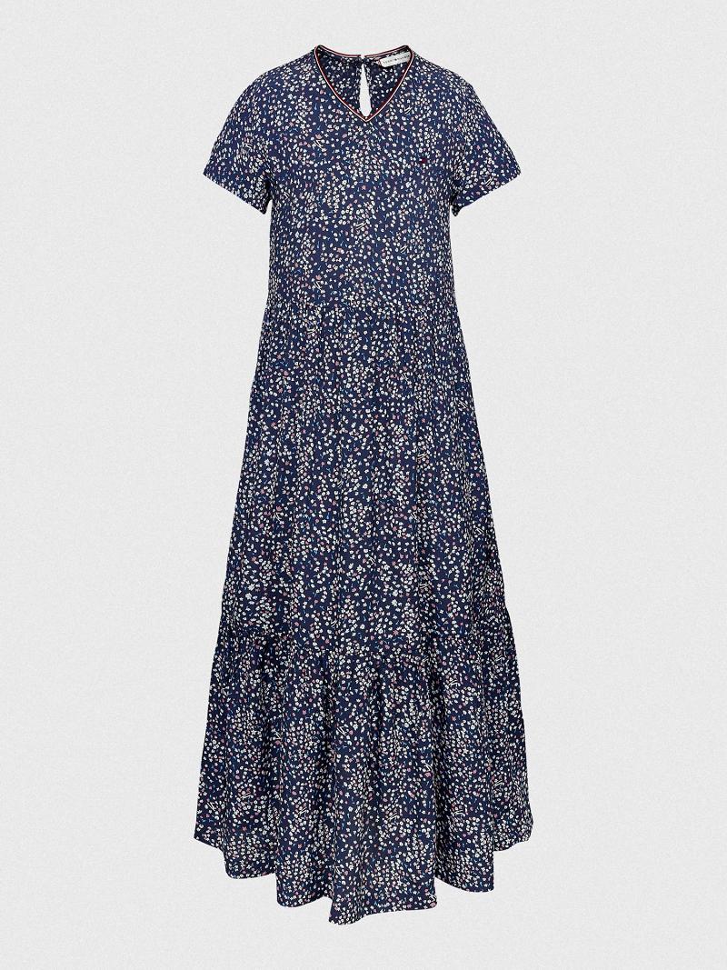 Peignoir Tommy Hilfiger Floral Midi Enfant Bleu | FR_G1062