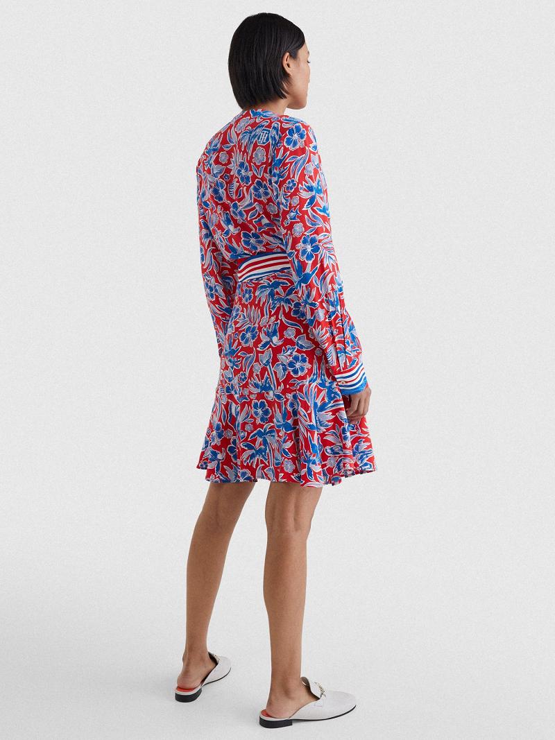 Peignoir Tommy Hilfiger Floral Wrap Femme Rouge | FR_W21093