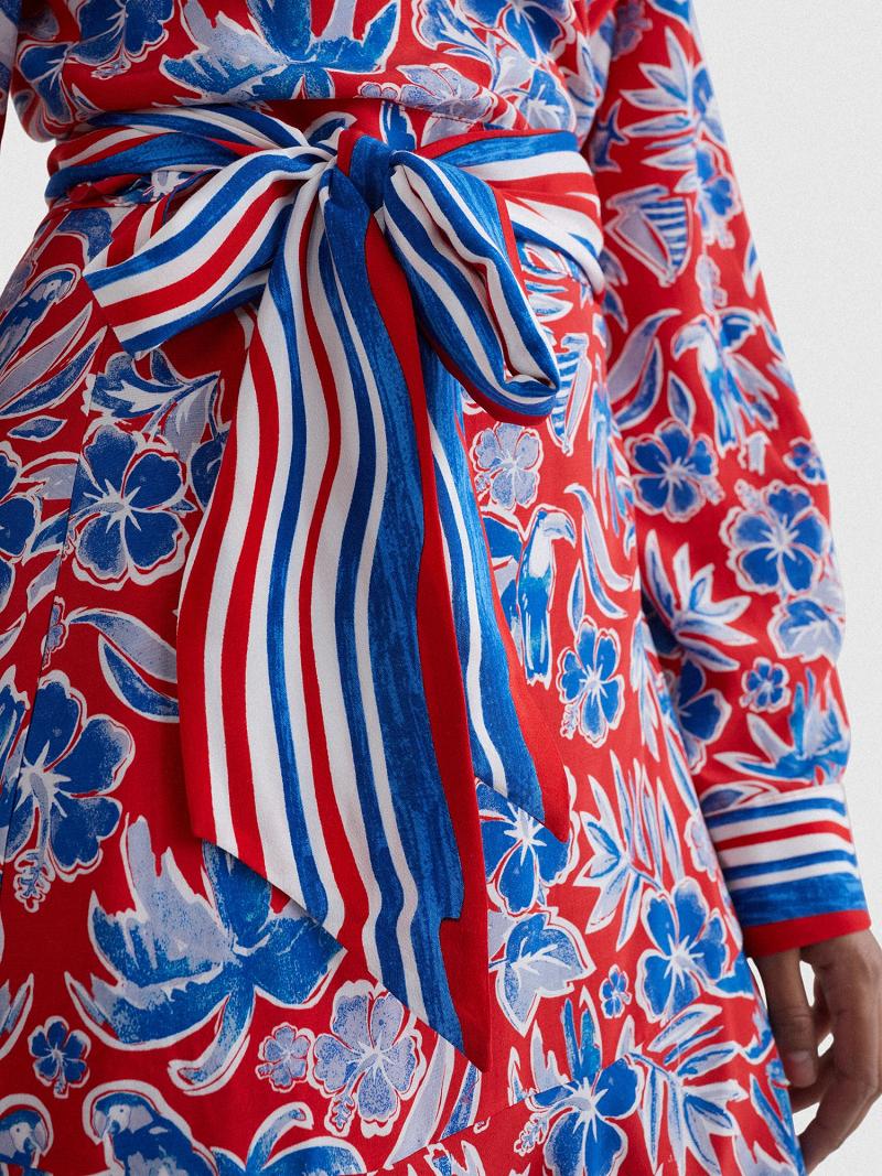 Peignoir Tommy Hilfiger Floral Wrap Femme Rouge | FR_W21093