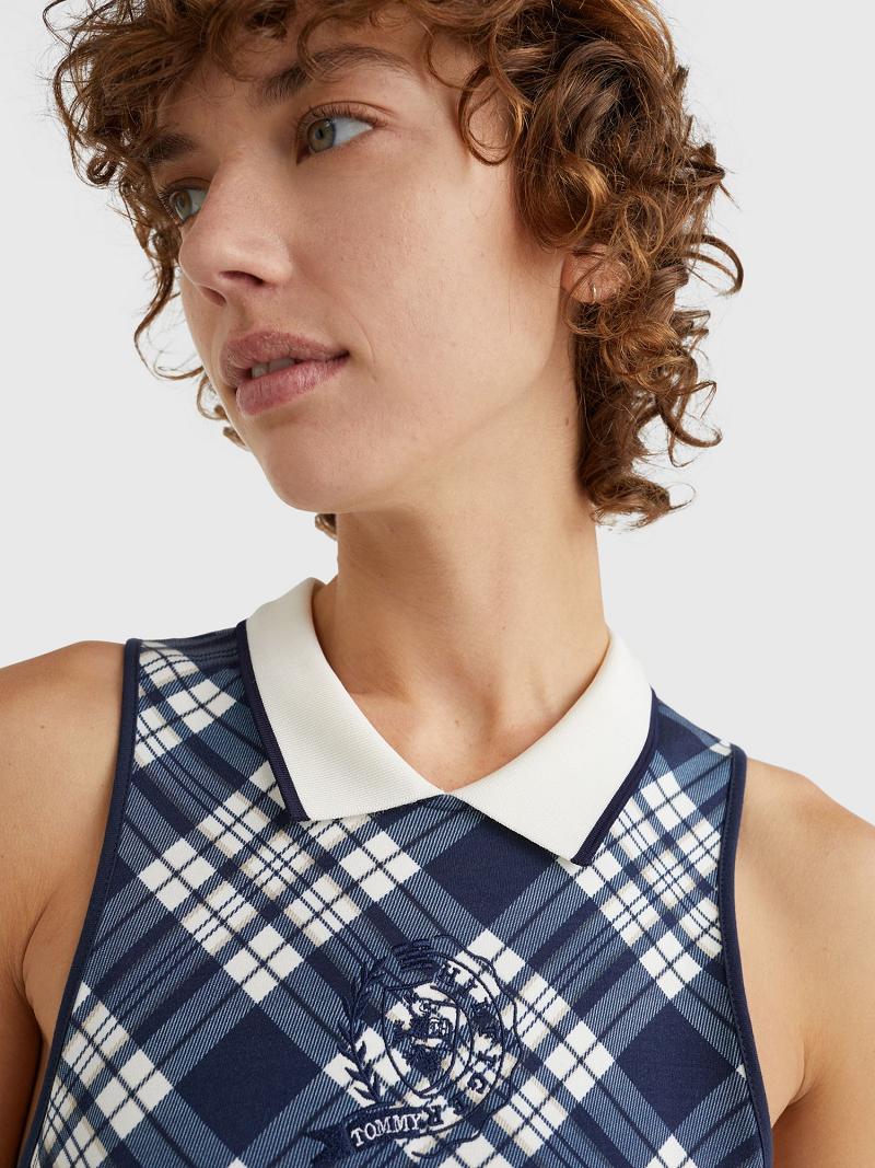 Peignoir Tommy Hilfiger Icon Crest Midi Polo Femme Bleu | FR_W21095