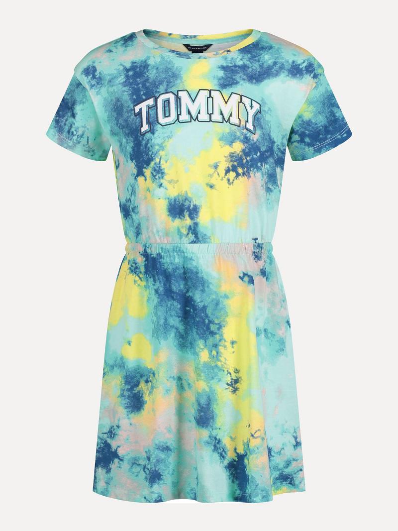 Peignoir Tommy Hilfiger Little Tie-Dye T-Shirt Enfant Menthe | FR_G1073