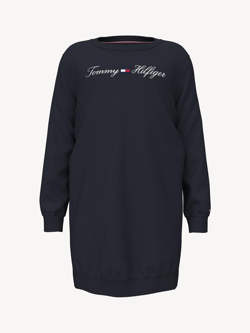 Peignoir Tommy Hilfiger Logo Sweatshirt Enfant Bleu Marine | FR_G1074