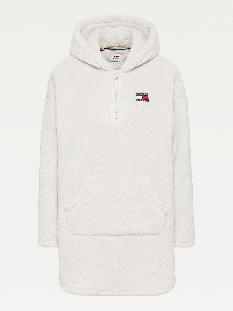 Peignoir Tommy Hilfiger Recycled Badge Hoodie Femme Beige | FR_W21108