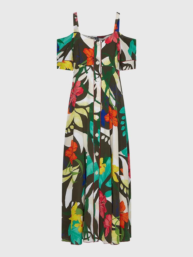 Peignoir Tommy Hilfiger Silk Hawaiian Maxi Femme Multicolore | FR_W21118