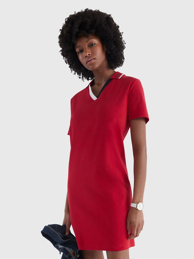 Peignoir Tommy Hilfiger Solid Polo Femme Rouge | FR_W21123