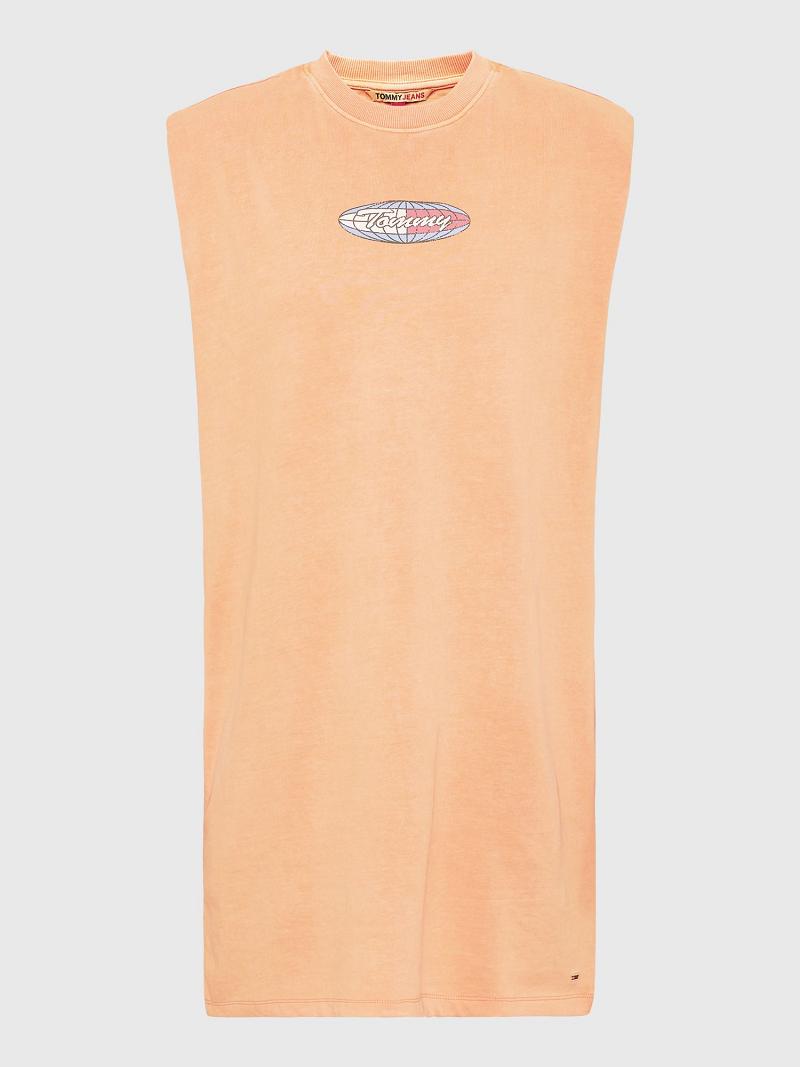 Peignoir Tommy Hilfiger Surf Globe Logo T-Shirt Femme Orange | FR_W21130