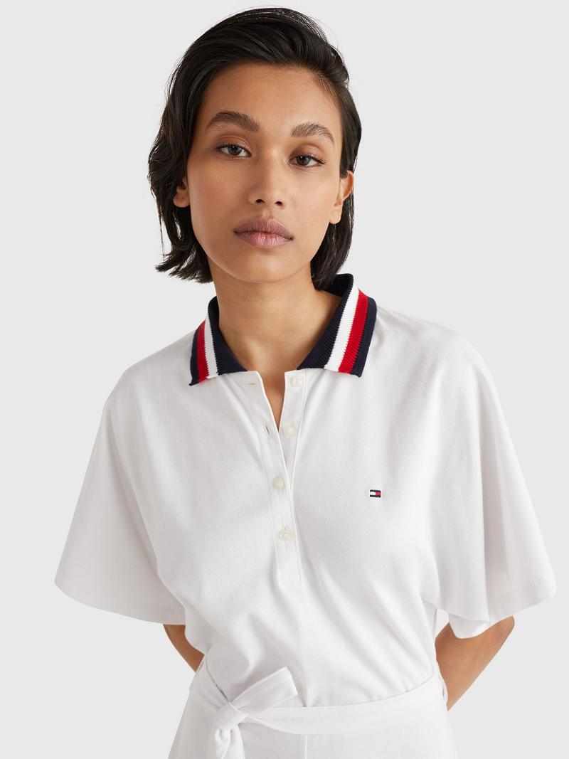 Peignoir Tommy Hilfiger Tie-Taille Pique Polo Femme Blanche | FR_W21132