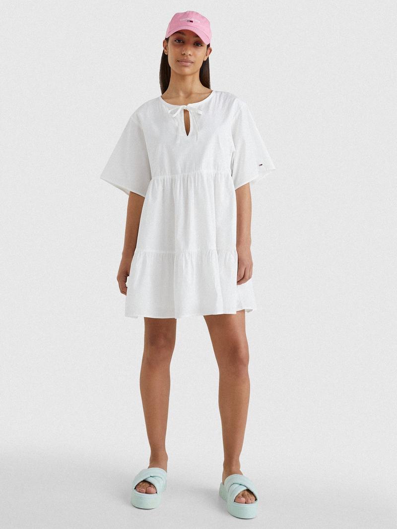 Peignoir Tommy Hilfiger Tiered Kaftan Femme Blanche | FR_W21134