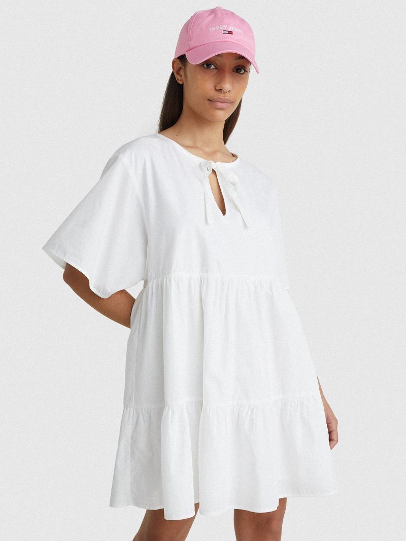 Peignoir Tommy Hilfiger Tiered Kaftan Femme Blanche | FR_W21134