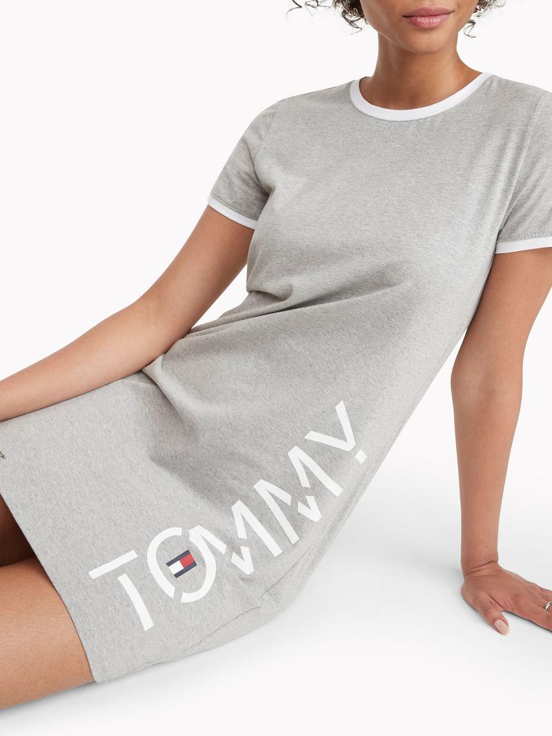 Peignoir Tommy Hilfiger Tommy T-Shirt Femme Grise | FR_W21135