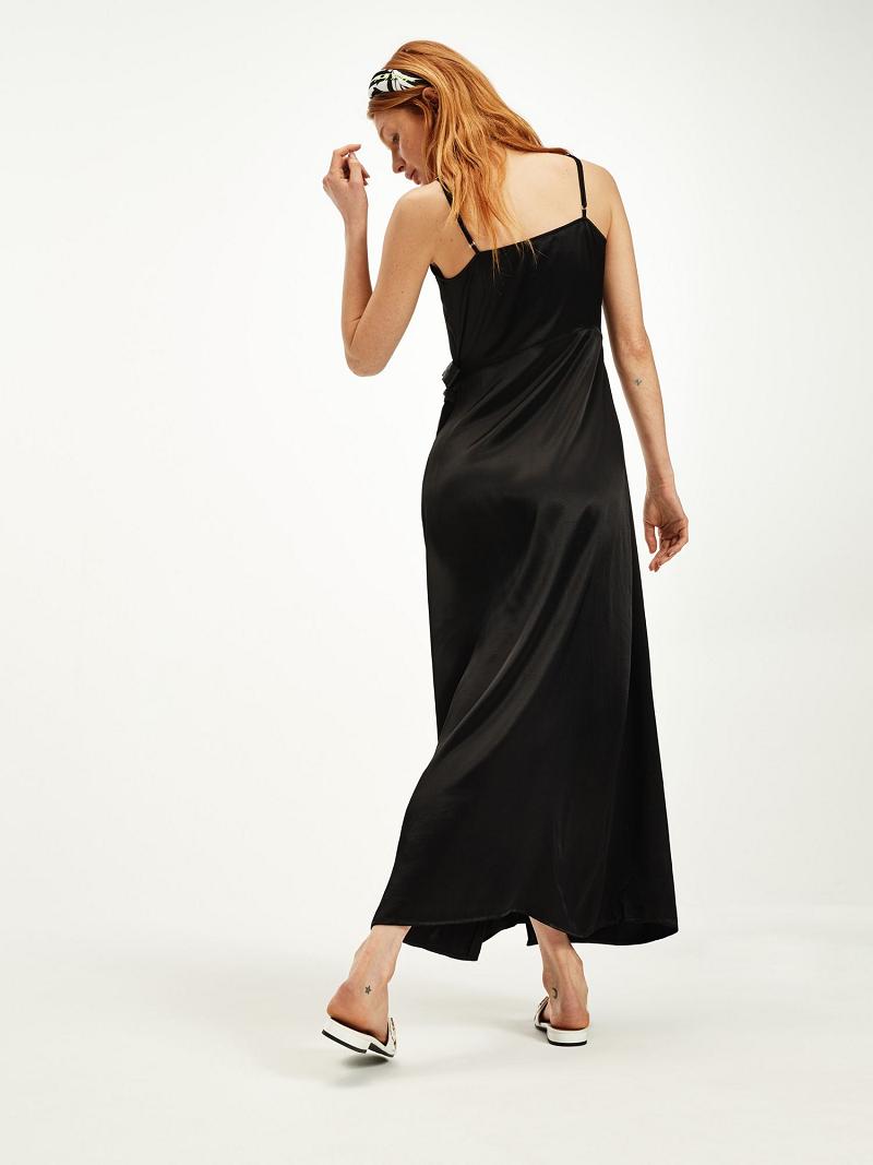 Peignoir Tommy Hilfiger Wrap Maxi Femme Noir | FR_W21137