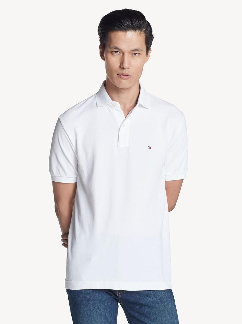 Polos Tommy Hilfiger Classiche fit solid Homme Blanche | FR_M31289