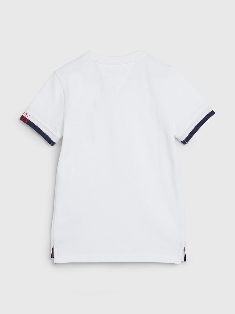 Polos Tommy Hilfiger Jacquard Enfant Blanche | FR_B2065