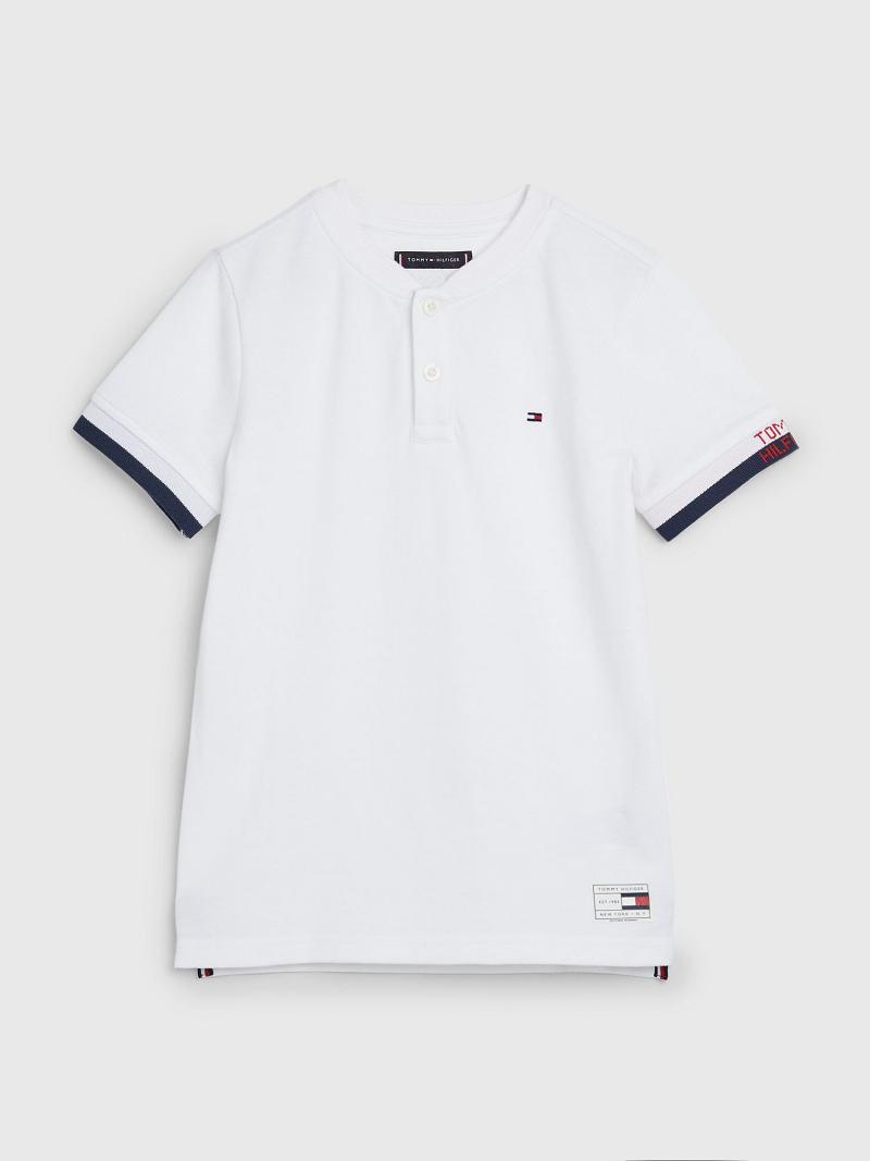 Polos Tommy Hilfiger Jacquard Enfant Blanche | FR_B2065