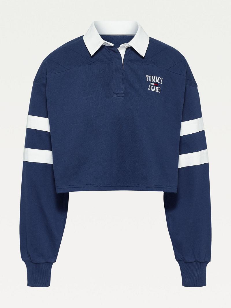 Polos Tommy Hilfiger Organic Coton Collegiate Femme Bleu Marine | FR_W21271