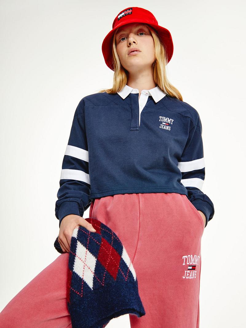 Polos Tommy Hilfiger Organic Coton Collegiate Femme Bleu Marine | FR_W21271