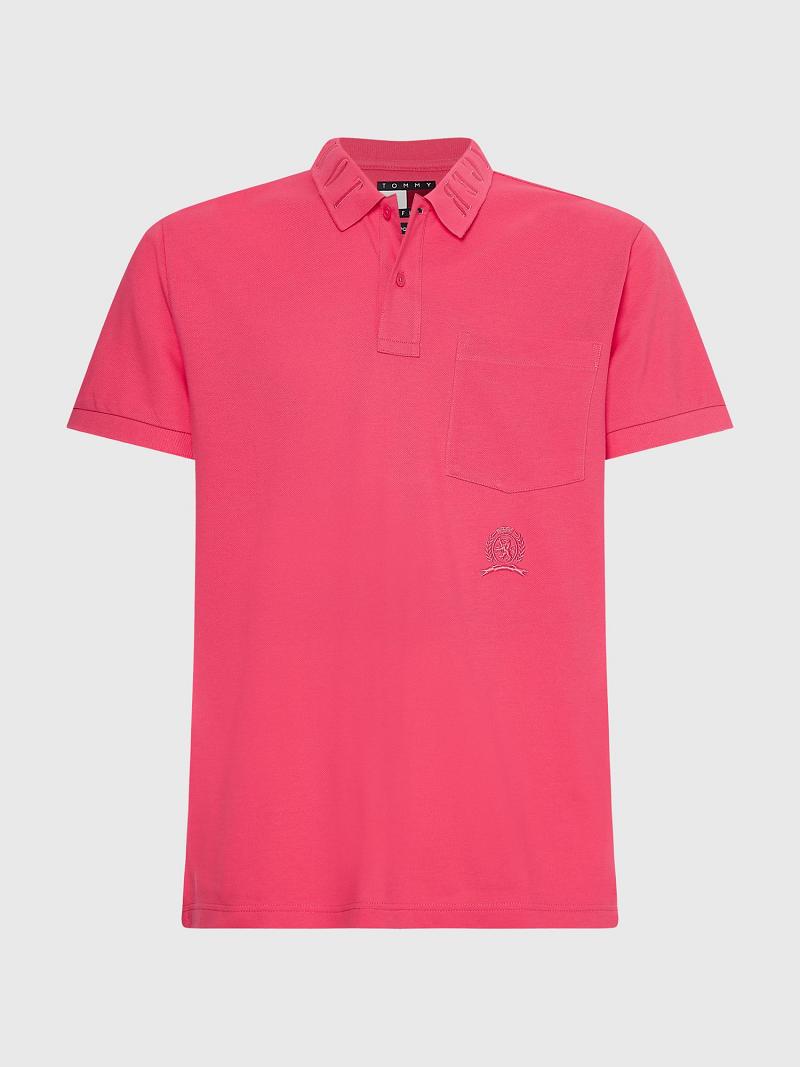 Polos Tommy Hilfiger Pocket Homme Rose | FR_M31293