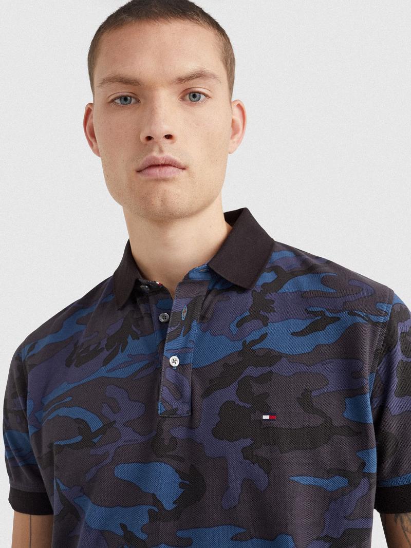 Polos Tommy Hilfiger Regular fit camo print Homme Bleu Marine Camouflage | FR_M31295