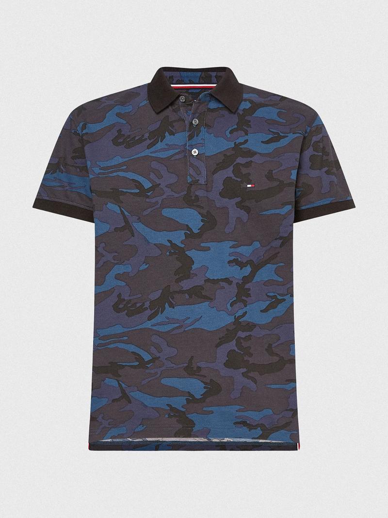 Polos Tommy Hilfiger Regular fit camo print Homme Bleu Marine Camouflage | FR_M31295