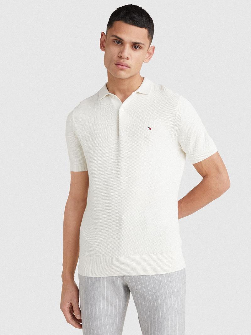 Polos Tommy Hilfiger Regular fit knit Homme Blanche | FR_M31297