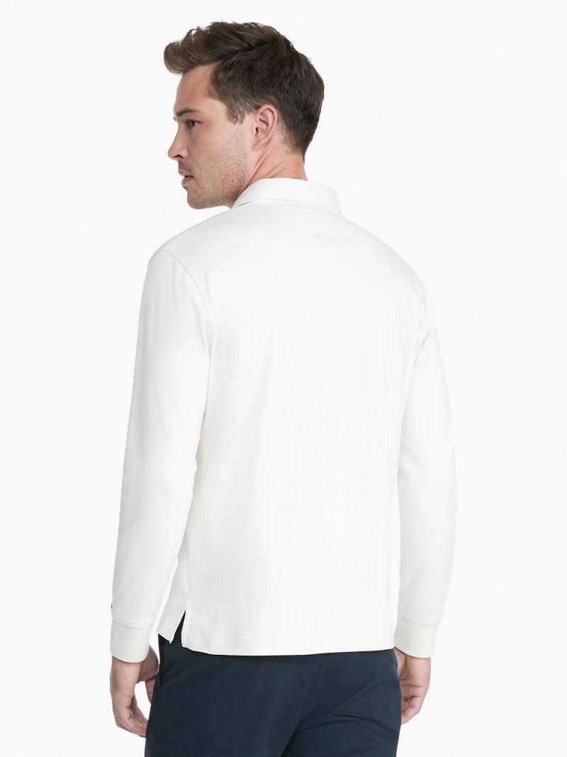 Polos Tommy Hilfiger Regular fit long-sleeve pocket Homme Blanche | FR_M31299