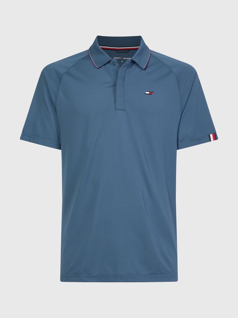 Polos Tommy Hilfiger Regular fit stripe accent performance Homme Bleu | FR_M31301