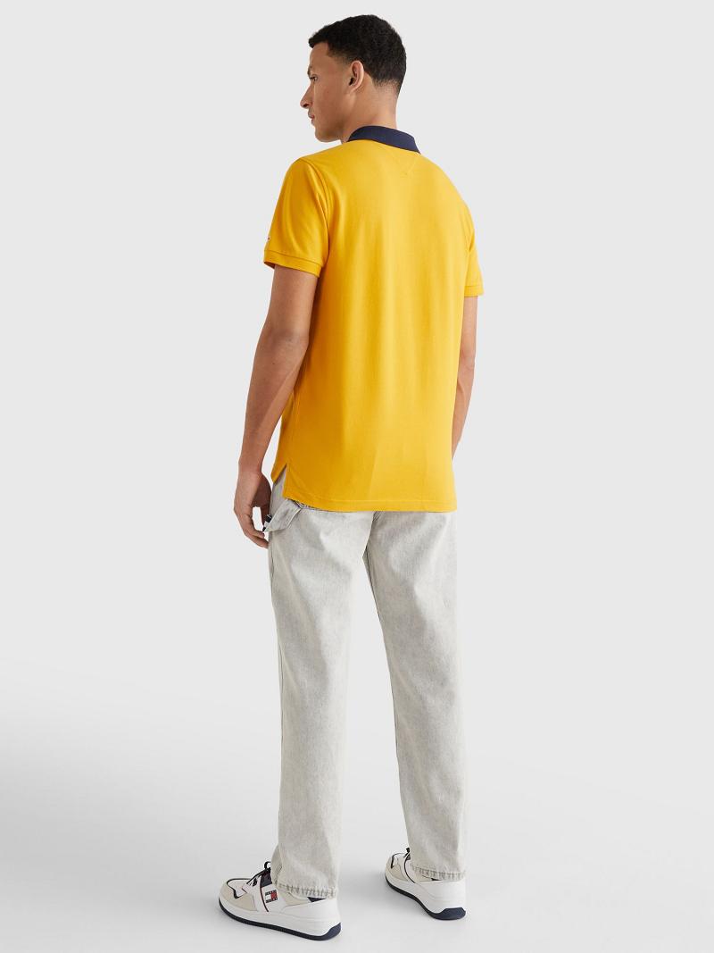 Polos Tommy Hilfiger Relaxed fit chest flag Homme Jaune | FR_M31306