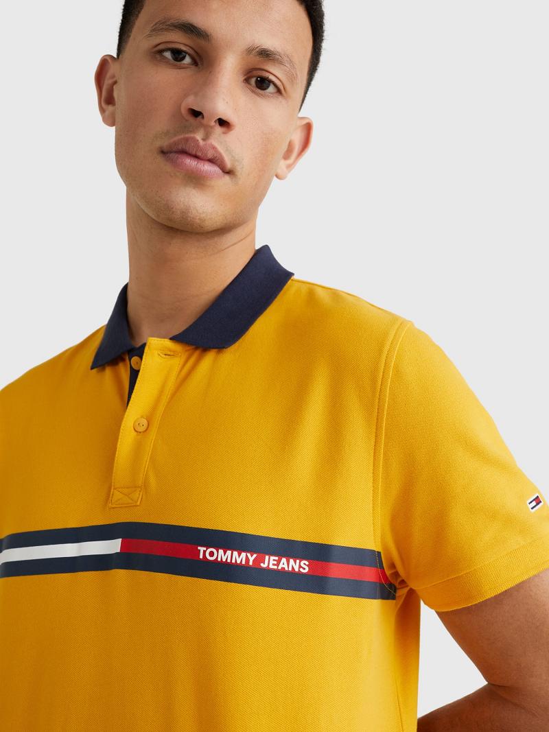 Polos Tommy Hilfiger Relaxed fit chest flag Homme Jaune | FR_M31306