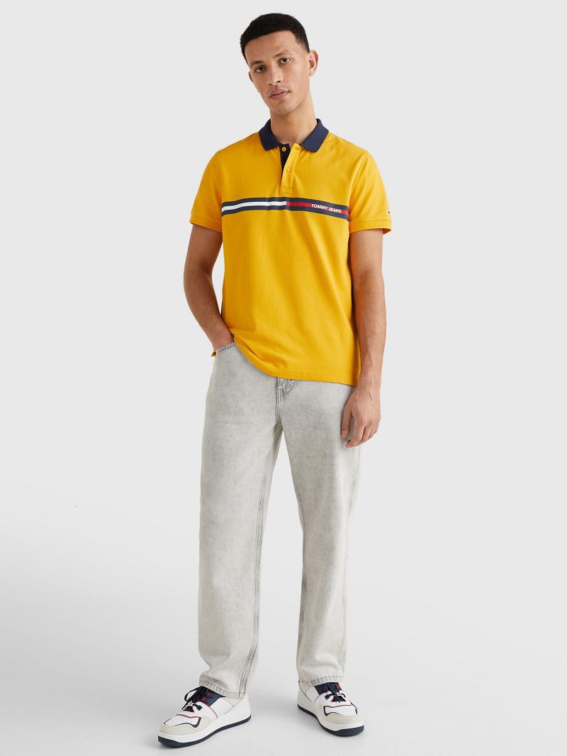 Polos Tommy Hilfiger Relaxed fit chest flag Homme Jaune | FR_M31306