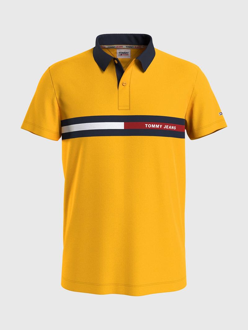 Polos Tommy Hilfiger Relaxed fit chest flag Homme Jaune | FR_M31306