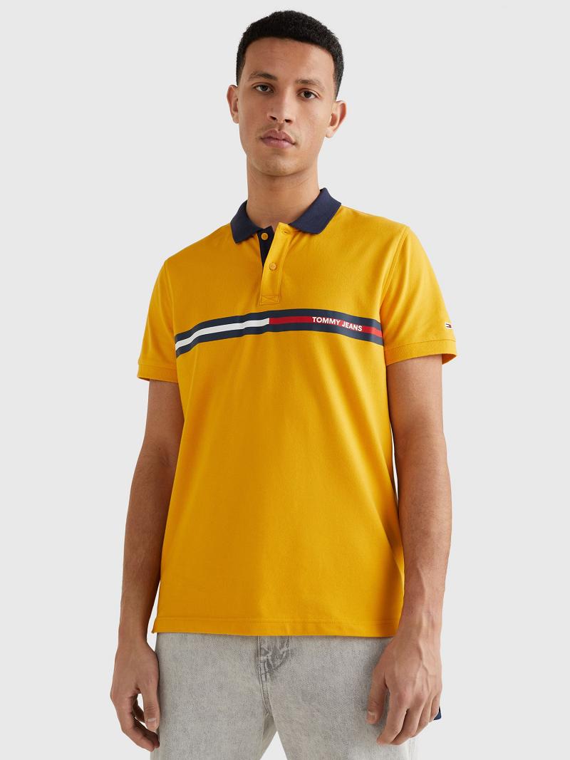 Polos Tommy Hilfiger Relaxed fit chest flag Homme Jaune | FR_M31306