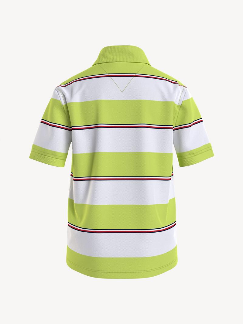 Polos Tommy Hilfiger Rugby Stripe Enfant Vert | FR_B2069