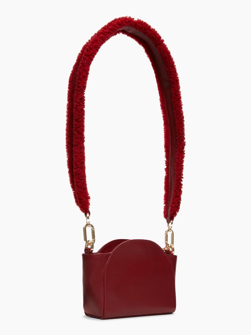 Porte-Cartes Tommy Hilfiger Cuir Clutch with Larges Fur Brides Femme Rouge | FR_W21649