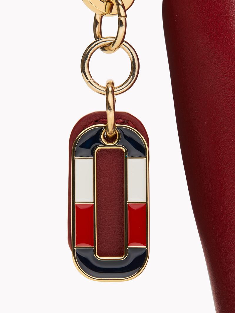 Porte-Cartes Tommy Hilfiger Cuir Clutch with Larges Fur Brides Femme Rouge | FR_W21649