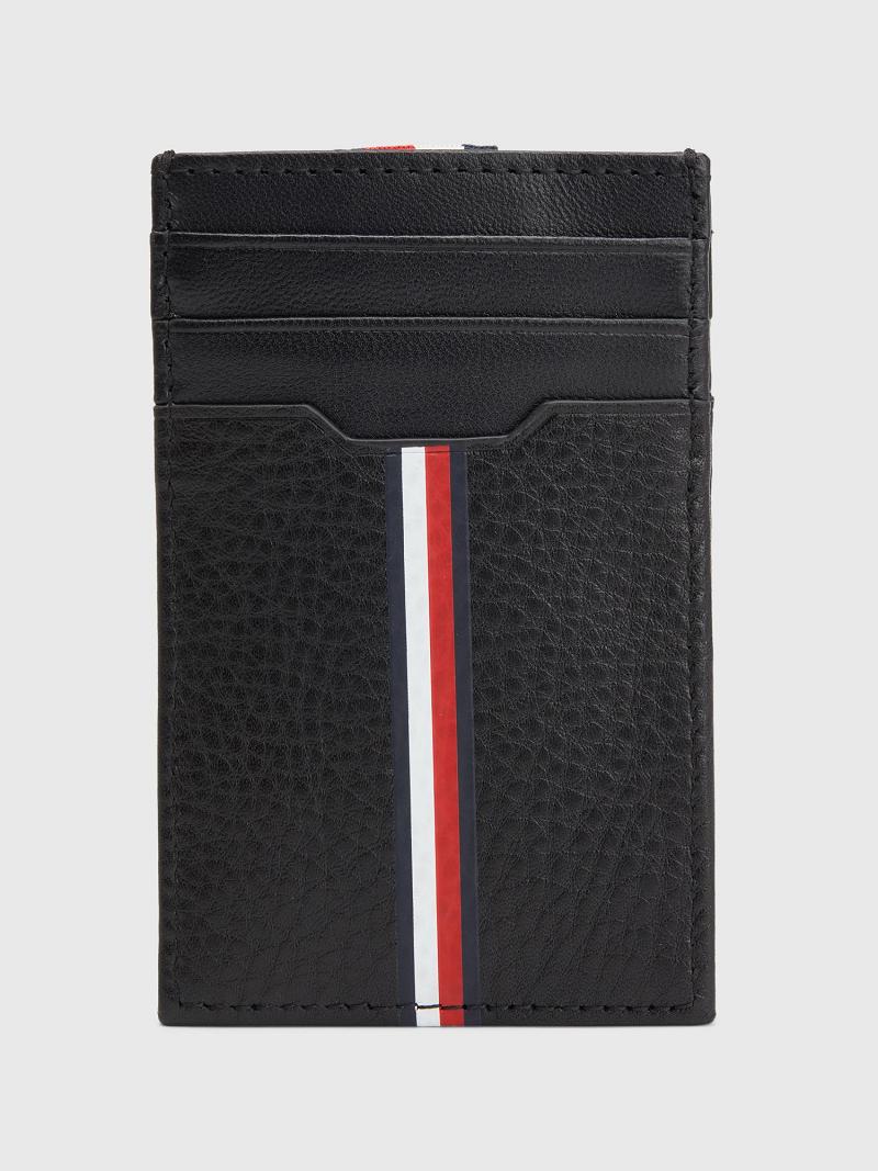 Porte-Cartes Tommy Hilfiger Cuir Vertical Stripe Homme Noir | FR_M31722