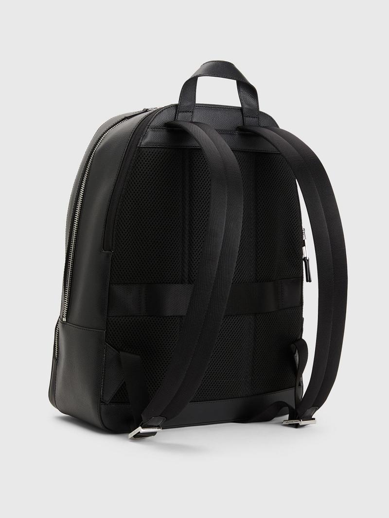 Sacs Tommy Hilfiger City Cuir Backpack Homme Noir | FR_M31694