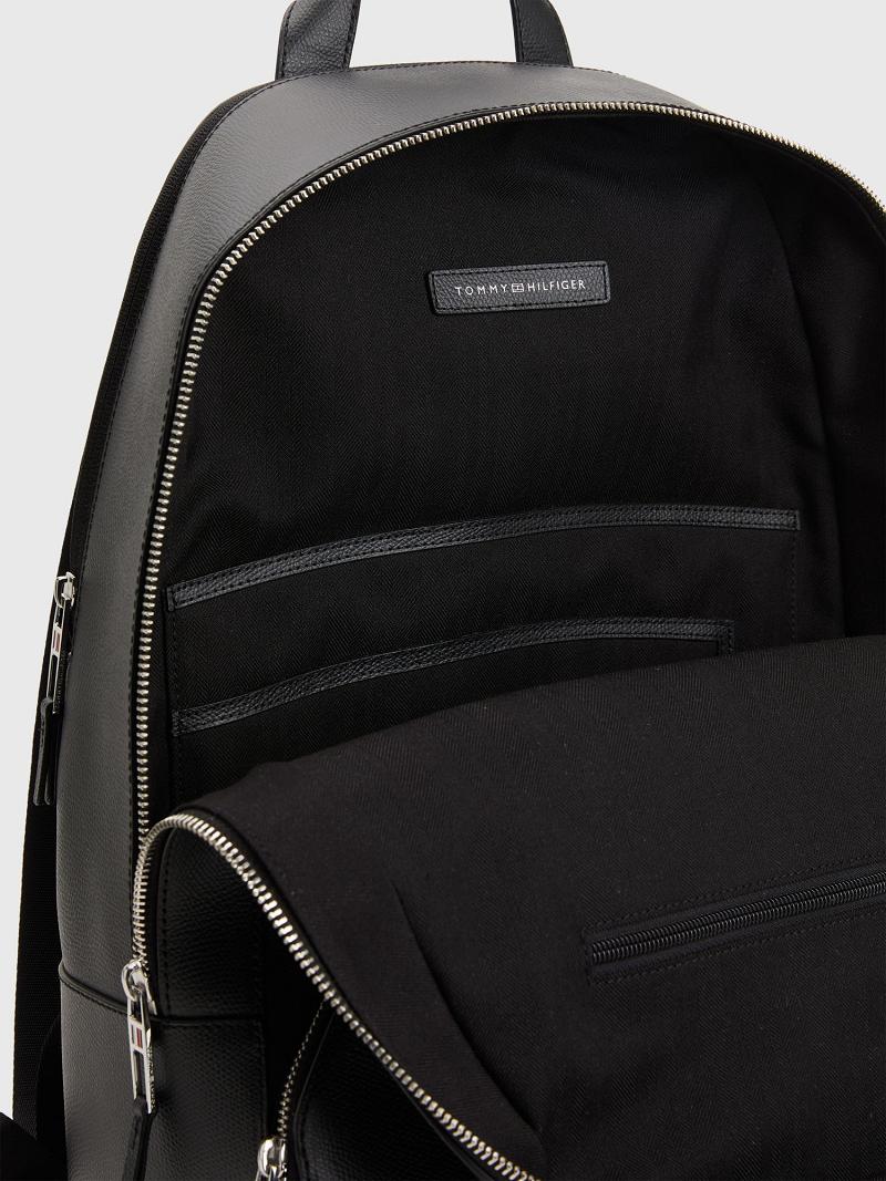 Sacs Tommy Hilfiger City Cuir Backpack Homme Noir | FR_M31694