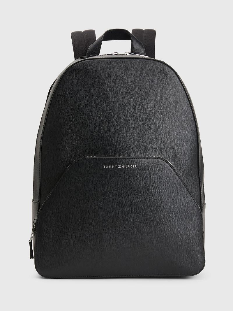 Sacs Tommy Hilfiger City Cuir Backpack Homme Noir | FR_M31694