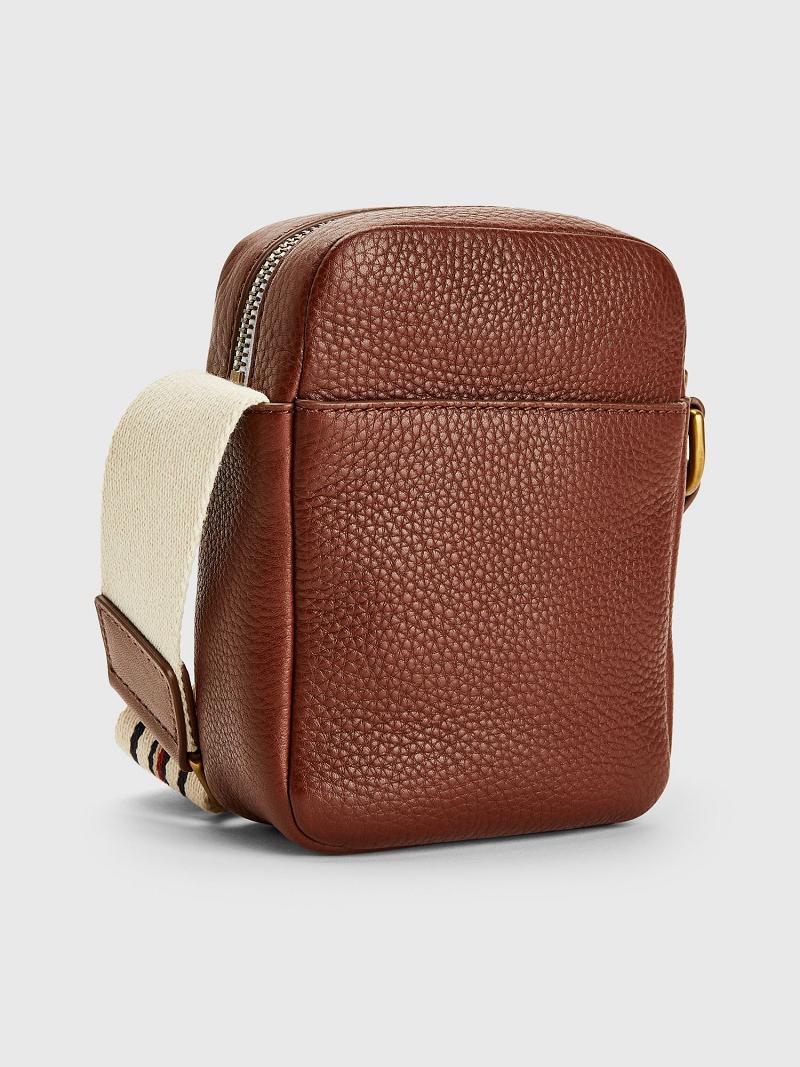 Sacs Tommy Hilfiger Premium Cuir Mini Crossbody Homme Marron | FR_M31700