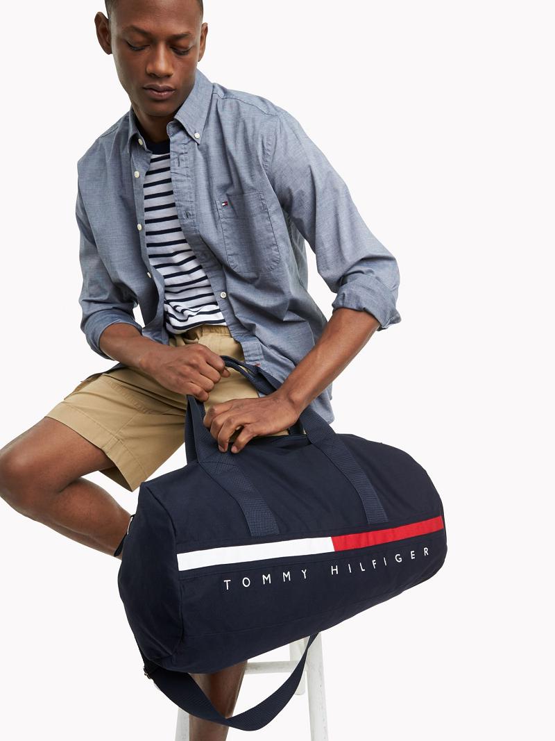 Sacs Tommy Hilfiger Stripe Small Duffle Homme Bleu Marine | FR_M31706